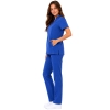Damski Uniform Medyczna Ze Stojka Casual Premium W Kolorze Chabrowym Bok