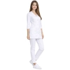 Komplet Medyczny Damski Casual Premium Bialy Z Rekawem 3 4