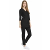 Komplet Medyczny Damski Casual Premium Czarny Z Rekawem 3 4