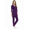 Komplet Medyczny Damski Casual Premium Fioletowy Z Rekawem 3 4