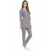 Komplet Medyczny Damski Casual Premium Szary Z Rekawem 3 4