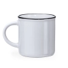 Kubek Ceramiczny W Stylu Retro Z Okraglym Uchwytem 300 Ml Kolor Bialy