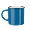 Kubek Ceramiczny W Stylu Retro Z Okraglym Uchwytem 300 Ml Kolor Niebieski