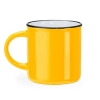 Kubek Ceramiczny W Stylu Retro Z Okraglym Uchwytem 300 Ml Kolor Zolty
