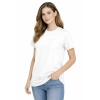 T Shirt Damski Krotki Rekaw 100 Bawelna Kolor Bialy Widok Z Boku