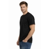 T Shirt Meski Krotki Rekaw 100 Bawelna Kolor Czarna Widok Z Boku
