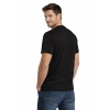 T Shirt Meski Krotki Rekaw 100 Bawelna Kolor Czarny Widok Z Tylu