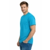 T Shirt Meski Krotki Rekaw 100 Bawelna Kolor Turkusowy Widok Z Boku