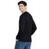 T Shirt Meski Z Dlugim Rekawem 170G Czarny Widok Z Tylu