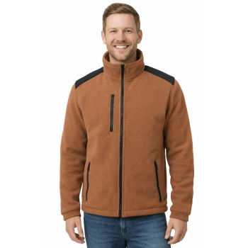 Bluza Polarowa Brazowy Z Czarnymi Wstawkami Gramatura 360