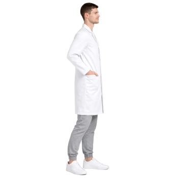Meski Fartuch Laboratoryjny Na Guziki W Snieznobialym Kolorze