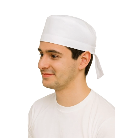 Bandana Czapka Kucharska Wiazana Z Tylu Kolor Bialy