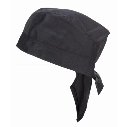 Bandana Czapka Kucharska Wiazana Z Tylu Kolor Czarny Widok Z Boku