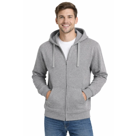 Bluza Meska Zapinana Na Zamek Z Kapturem Kieszeniami Szara Bluza Meska Zapinana Na Zamek Z Kapturem Kieszeniami Szara
