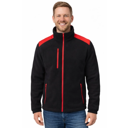 Bluza Polarowa Czarny Z Czerwonymi Wstawkami Gramatura 360