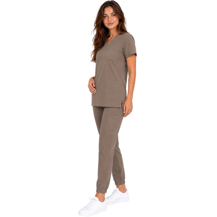 Cappucino Komplet Medyczny Damski Scrubs Casual Premium Bok