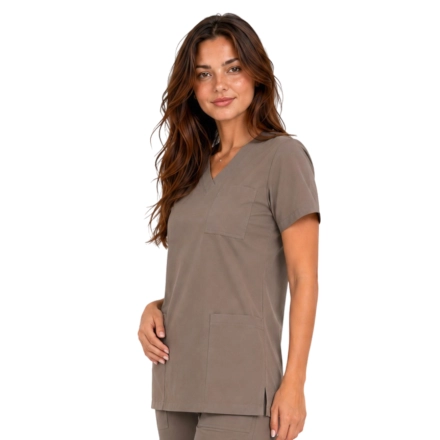 Casual Premium Damska Bluza Medyczna Cappucino Bok