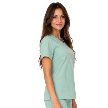 Casual Premium Damska Bluza Medyczna Mietowa Bok