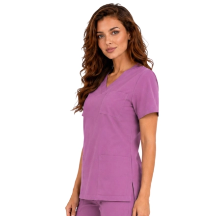 Casual Premium Damska Bluza Medyczna Winogronowa Bok Kopia