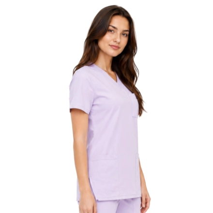 Casual Premium Damska Bluza Medyczna Wrzosowa Bok