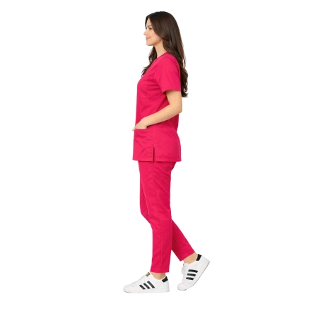 Comfort Flex Amarantowy Fartuch Medyczny Damski 1 2