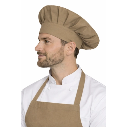 Czapka Kucharska Szefa Kuchni Unisex Bezowa Widok Z Boku