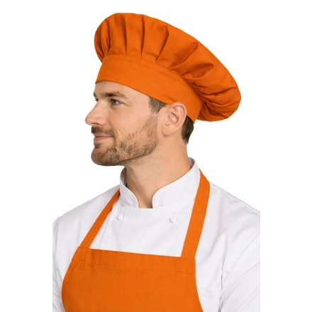 Czapka Kucharska Szefa Kuchni Unisex Pomaranczowa Widok Z Boku