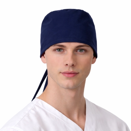 Czepek Medyczny Granatowy 100 Bawelna Unisex Przod