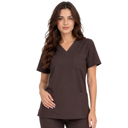 Bluza medyczna czekoladowa casual premium roz. M – bluza medyczna – bluza lekarska robocza