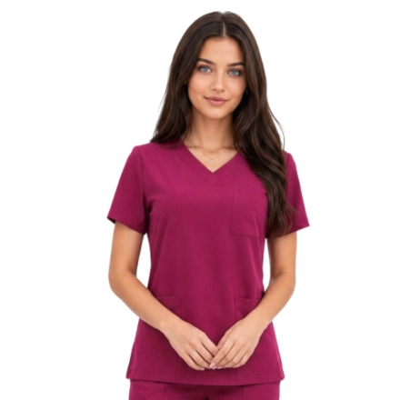 Bluza medyczna wiśnia casual premium roz. M – bluza medyczna – bluza lekarska robocza