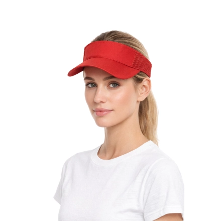 Daszek Przeciwsloneczny Z Daszkiem Zapinany Na Rzep Czerwony Visor