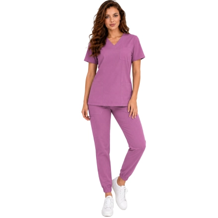 Komplet Medyczny Damski Winogron Scrubs Casual Premium Przod