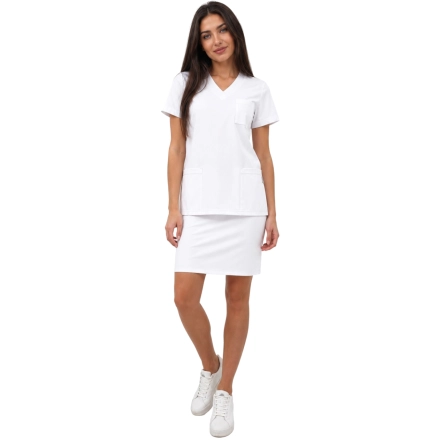 Komplet Medyczny Z Biala Spodnica Casual Premium