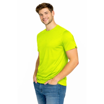 Koszulka Sportowa Z Krokim Rekawem Imola Zolta Fluo Widok Z Boku
