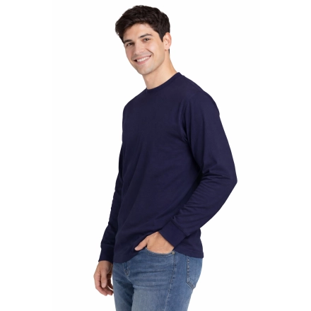 T Shirt Meski Z Dlugim Rekawem 170G Granatowy Widok Z Boku 1