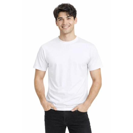 T Shirt Meski Z Krotkim Rekawem Gramatura 190G Bialy