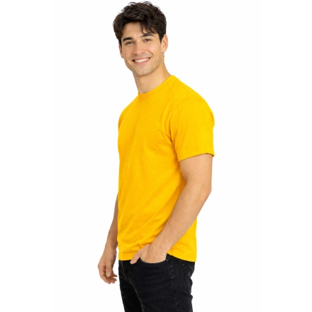 T Shirt Meski Z Krotkim Rekawem Gramatura 190G Ciemny Zolty Widok Z Boku