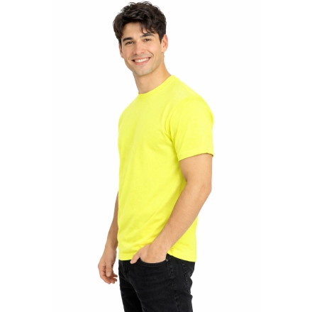 T Shirt Meski Z Krotkim Rekawem Gramatura 190G Cytrynowy Widok Z Boku