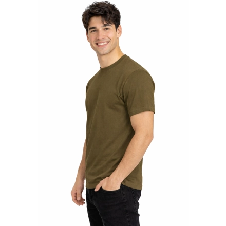 T Shirt Meski Z Krotkim Rekawem Gramatura 190G Oliwkowy Widok Z Boku