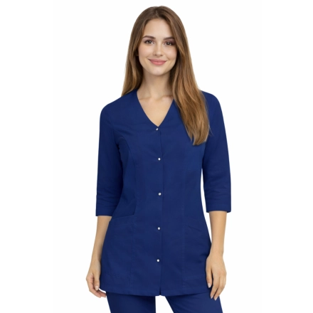 Zakiet Medyczny Casual Premium Granatowy Z Rekawem 3 4