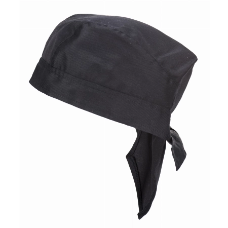 Bandana Czapka Kucharska Wiazana Z Tylu Kolor Czarny Widok Z Boku