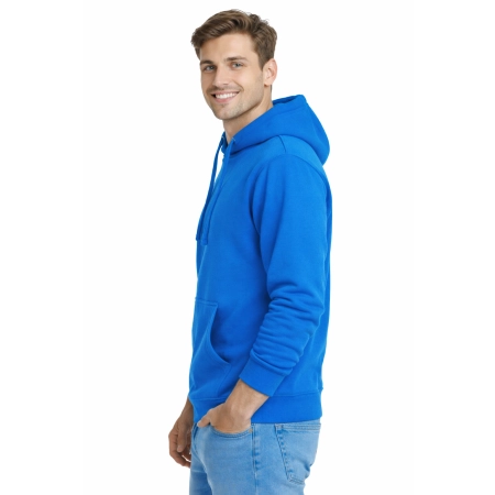 Bluza Dresowa Meska Z Kapturem I Kieszeniami Kolor Niebieski Widok Z Boku Bluza Dresowa Meska Z Kapturem I Kieszeniami Kolor Niebieski Widok Z Boku