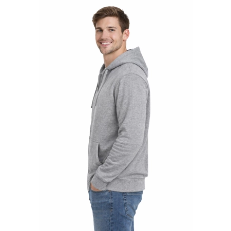 Bluza Meska Zapinana Na Zamek Z Kapturem Kieszeniami Szara Widok Z Boku Bluza Meska Zapinana Na Zamek Z Kapturem Kieszeniami Szara Widok Z Boku