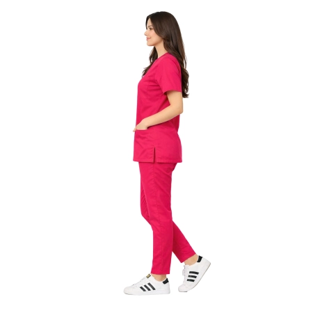 Comfort Flex Amarantowy Fartuch Medyczny Damski 1 2