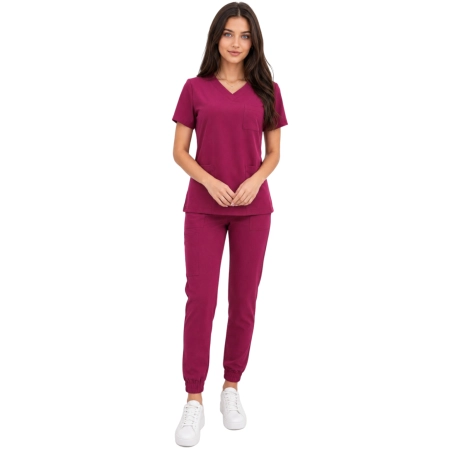 Komplet medyczny wiśnia casual premium roz. XL – komplet medyczny – strój medyczny
