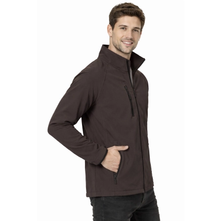 Kurtka Meska Softshell Z Kieszeniami Zapinana Na Zamek Kolor Szary Widok Z Boku Kurtka Meska Softshell Z Kieszeniami Zapinana Na Zamek Kolor Szary Widok Z Boku