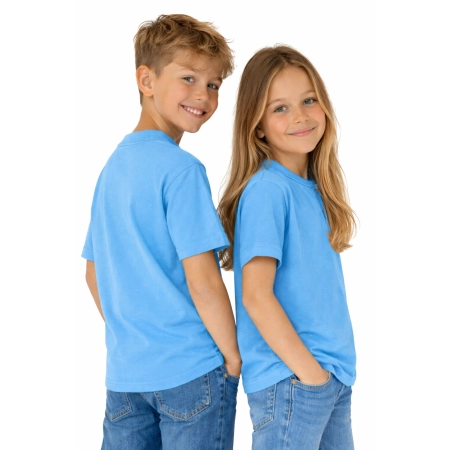T Shirt Dzieciecy Dla Chlopca I Dziewczynki Kolor Niebieski Widok Z Boku T Shirt Dzieciecy Dla Chlopca I Dziewczynki Kolor Niebieski Widok Z Boku