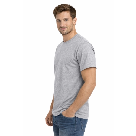 T Shirt Meski Krotki Rekaw 100 Bawelna Kolor Szary Widok Z Boku