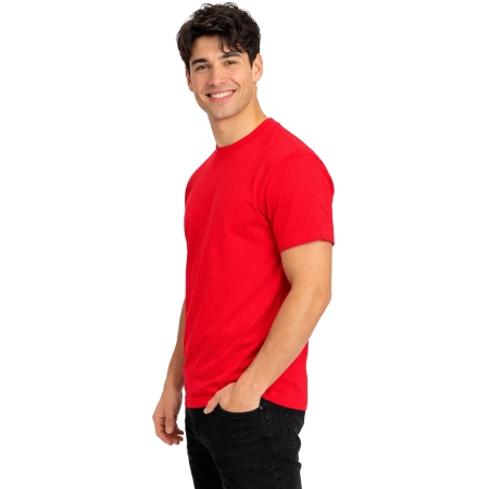 T Shirt Meski Z Krotkim Rekawem Gramatura 190G Czerwony Widok Z Boku