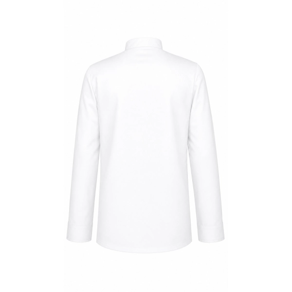 Bluza Kucharska Meska Zakryte Zatrzaski Dwie Kieszenie Kolor Bialy Tyl